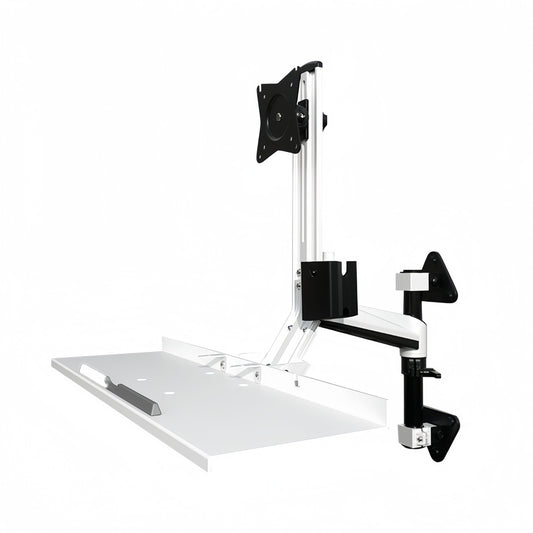 DC104W Industrial Floating Wall-Mount Display Arm with Keyboard Tray