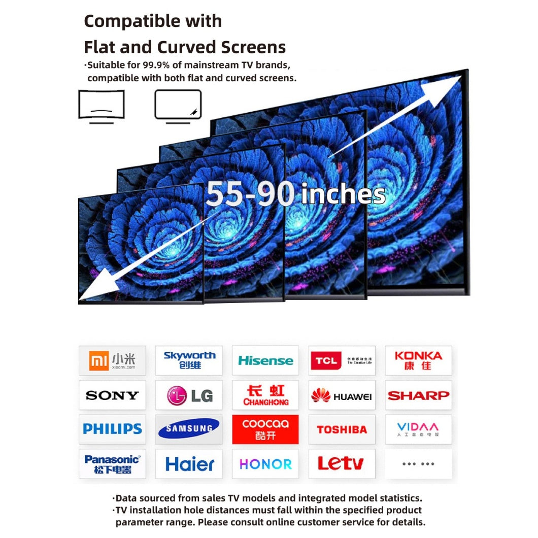 DY777 Full-Motion Heavy-Duty TV Wall Mount for 55–90″ Screens