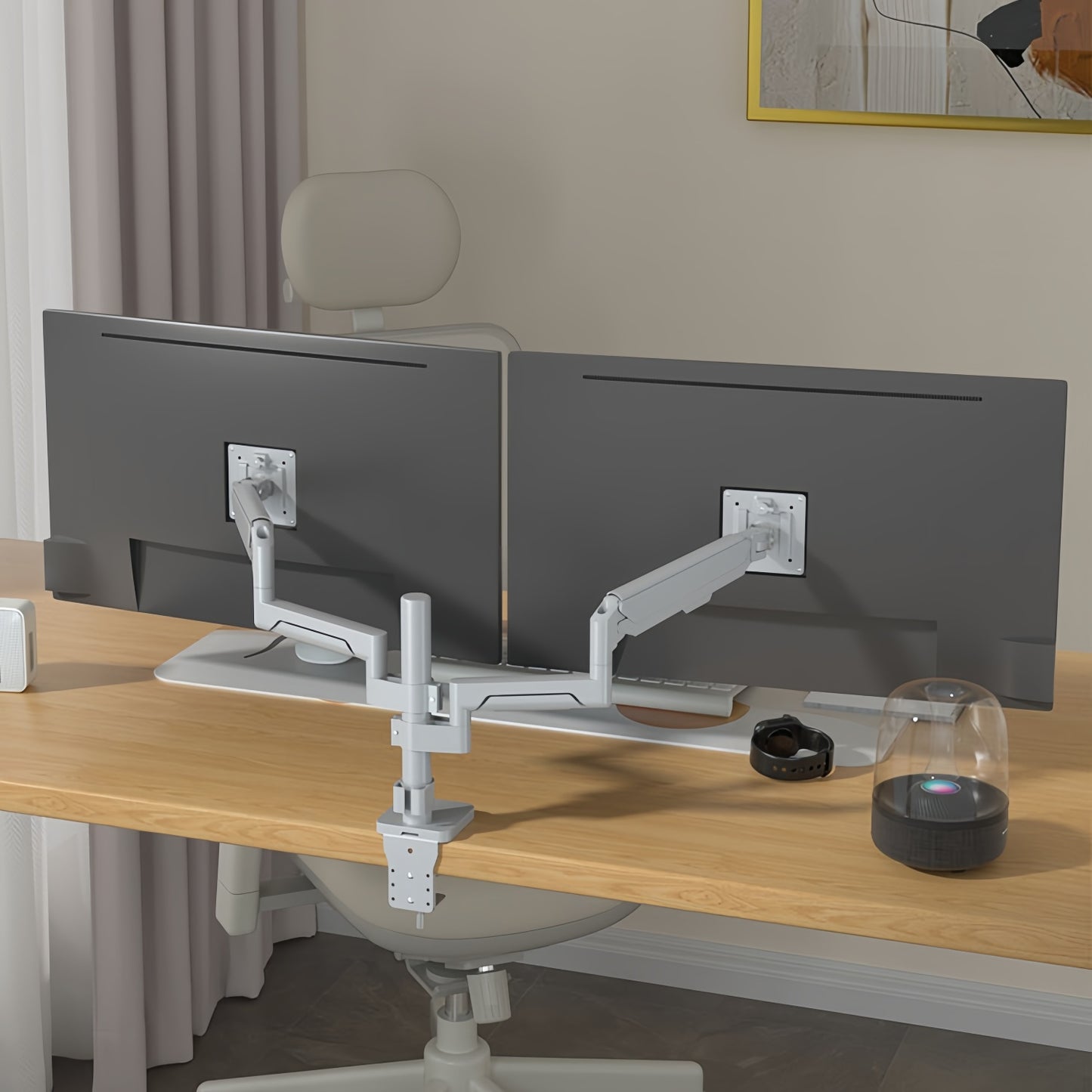 H11G Gas Spring Dual Monitor Arm – 17″–36″