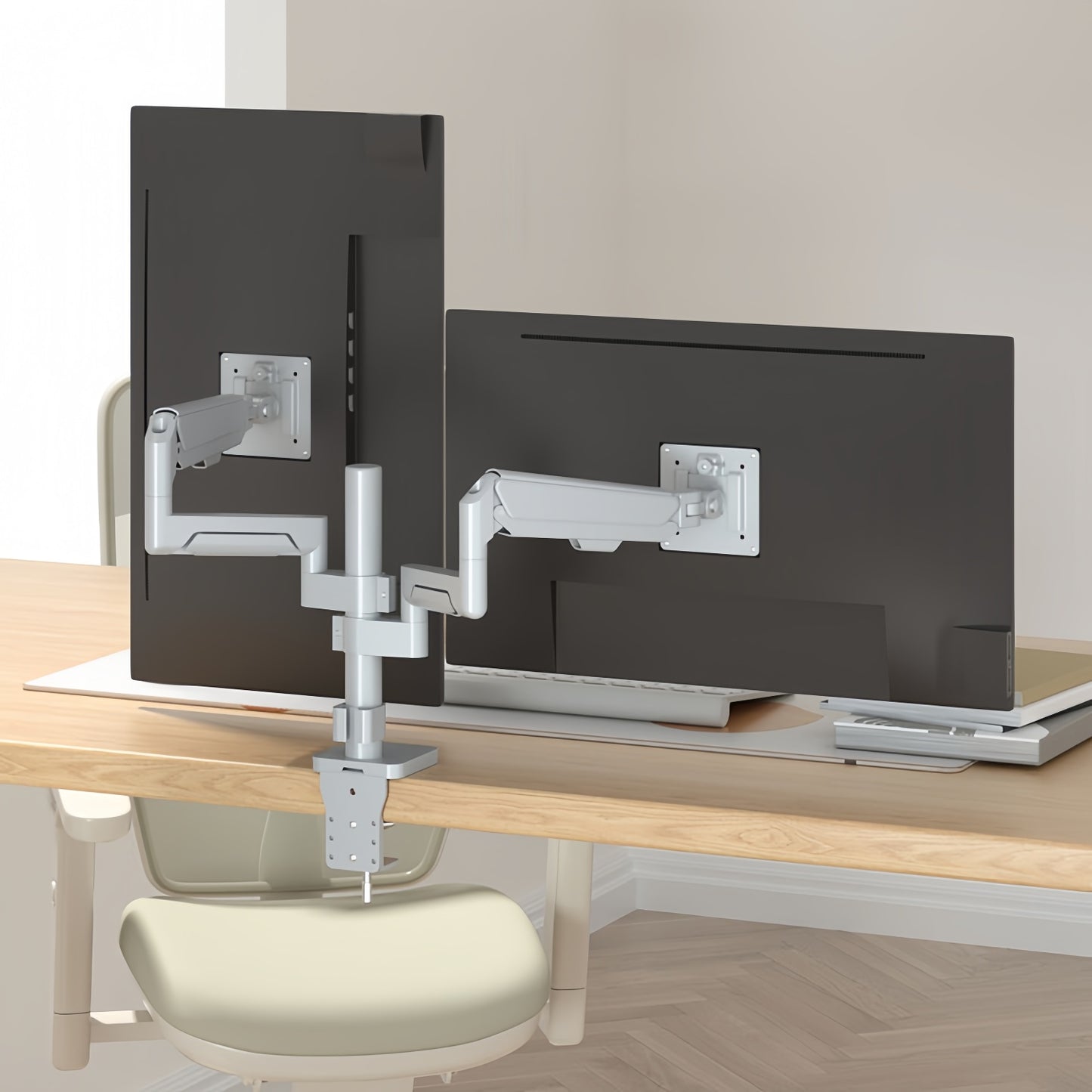 H11G Gas Spring Dual Monitor Arm – 17″–36″