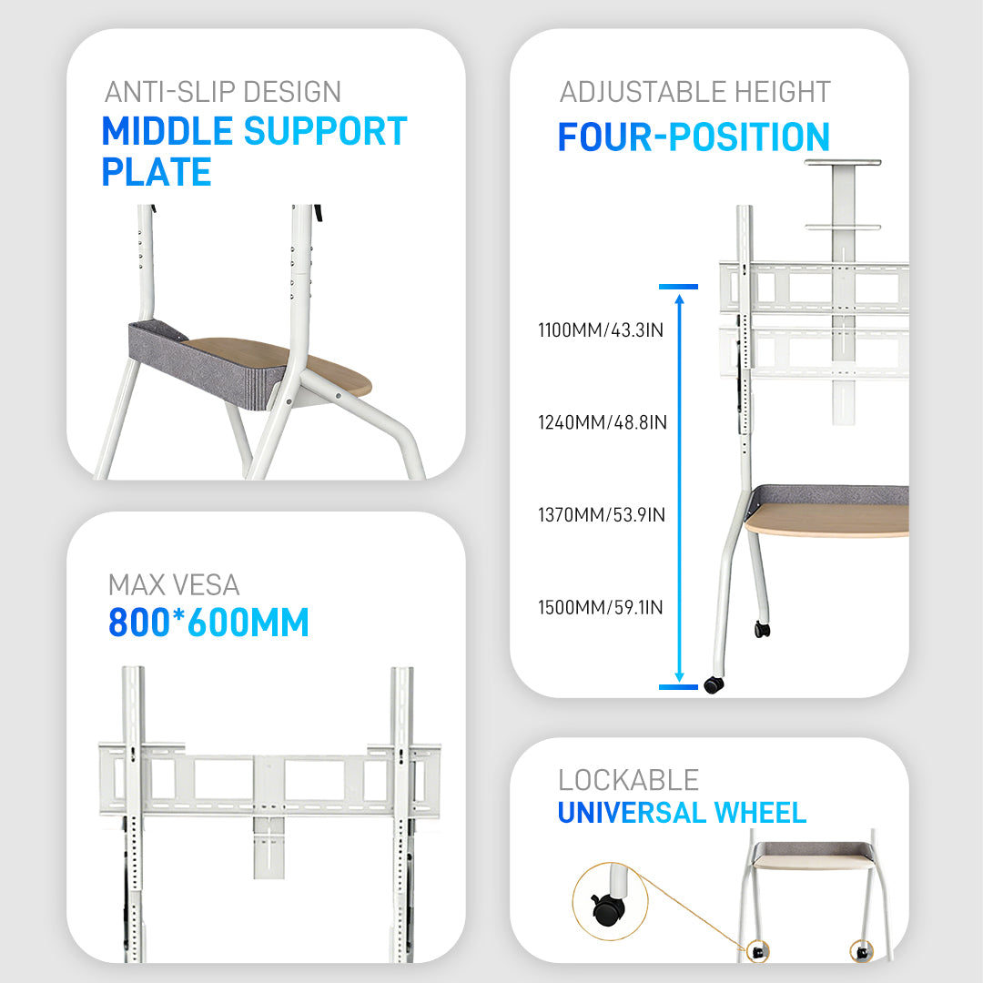 TC003 Universal Adjustable TV Floor Cart 32"-100" TVs
