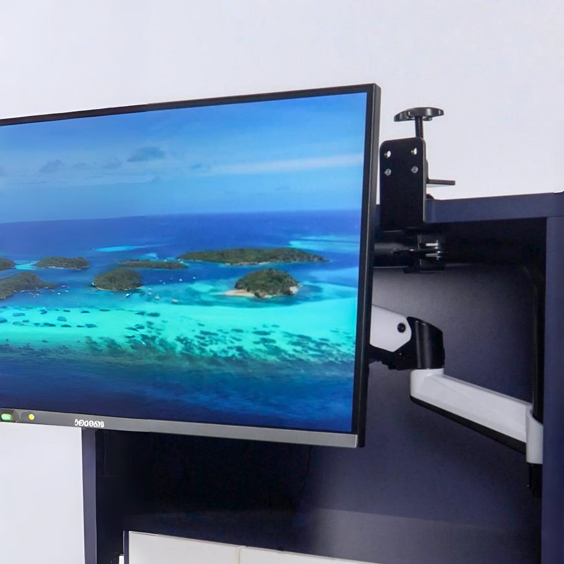 Small Desk, Big Upgrade: How a Hanging Monitor Arm Instantly Frees Up Your Space