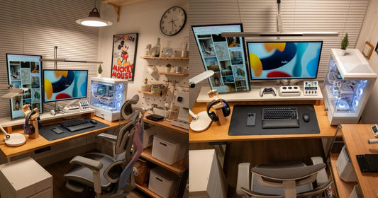 Desk Setup Inspiration: The Cozy Dual Monitor Desk Setup I Never Want to Leave
