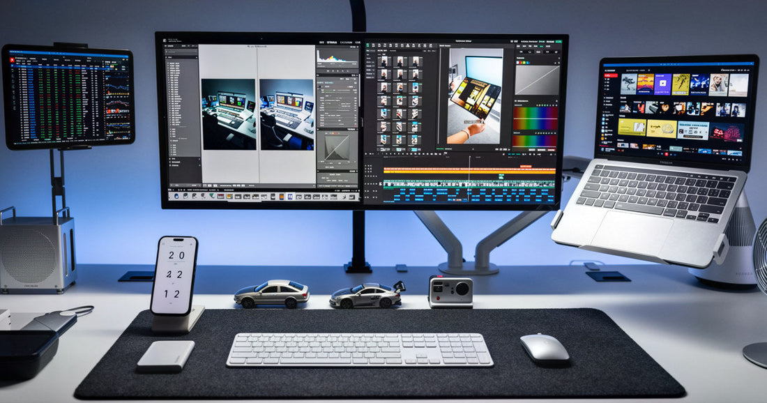 Mac Desk Setup Inspiration: A Wireless Triple-Screen Workspace That Feels Effortless
