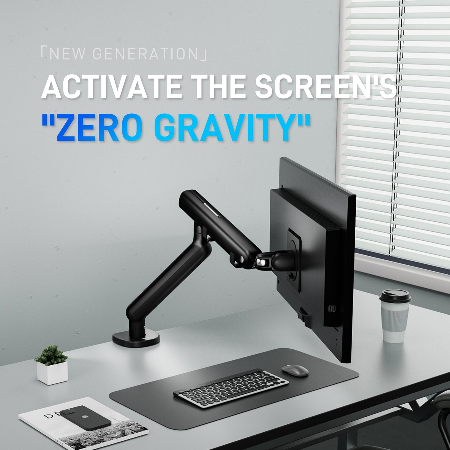 AE5 Floating Monitor Arm – Single, 17–34", 2–9kg