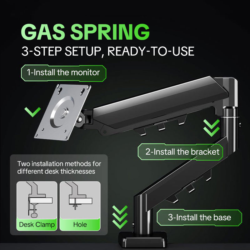CX04 Ergonomic Gas Spring Single Monitor Arm (17–32")