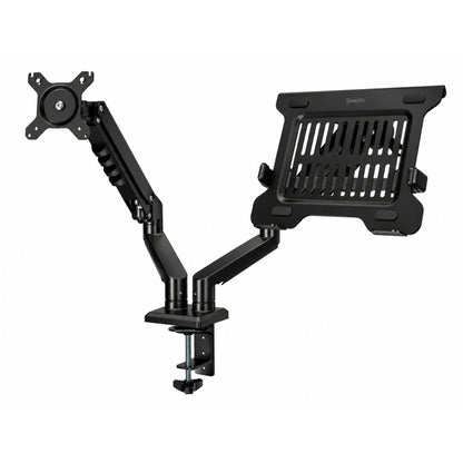 DA106-LH03 Premium Dual Monitor Arm with Laptop Tray for 15"–32" Monitors