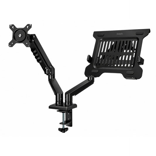 DA106-LH03 Premium Dual Monitor Arm with Laptop Tray for 15"–32" Monitors