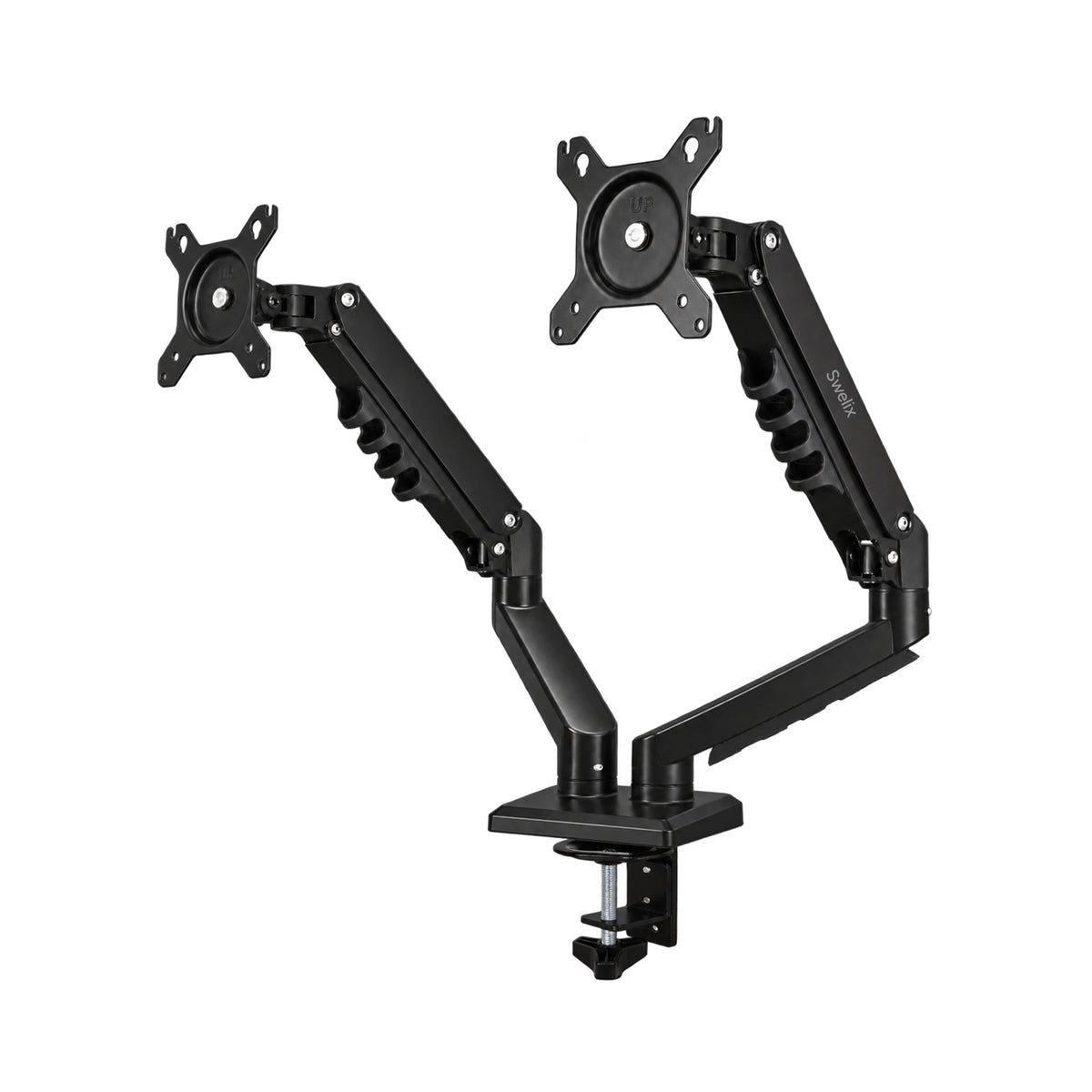 DA106-LH03 Premium Dual Monitor Arm with Laptop Tray for 15"–32" Monitors
