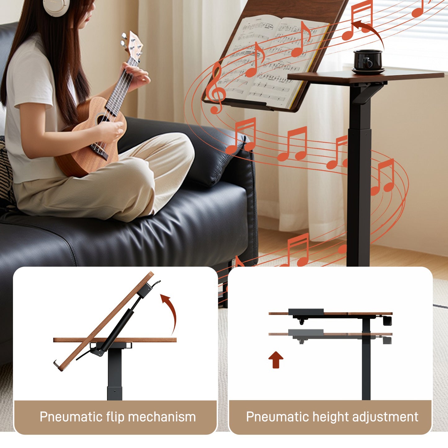 FA116 Pneumatic Split-Top Height-Adjustable Removable Desk