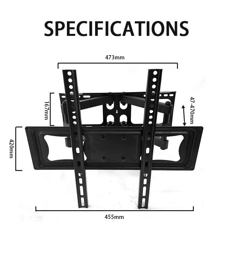 L570 Full-Motion TV Wall Mount for 32″–70″ TV Screen
