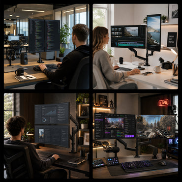 MD01 Premium Dual Monitor Arm for 15"-49" Monitors | 20kg per Arm