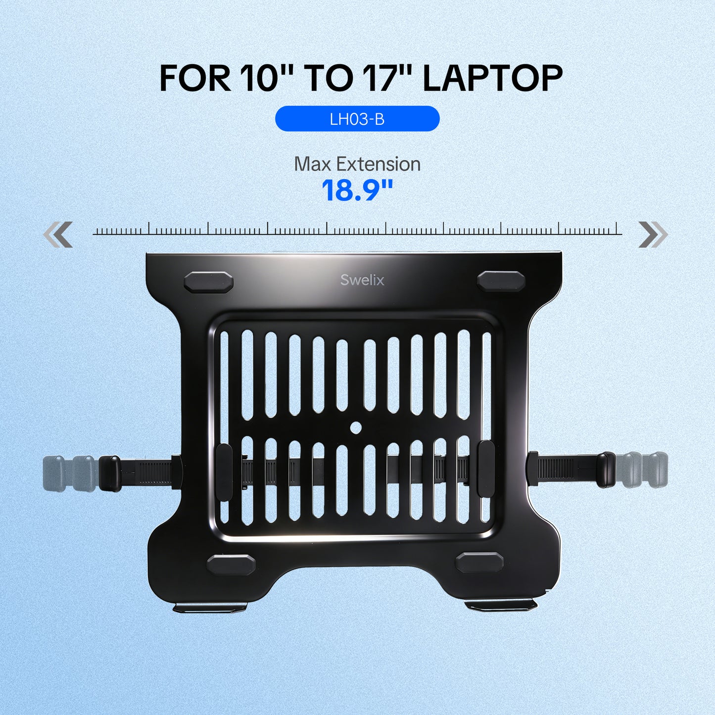 SWELIX LH03 Universal Laptop Tray for Monitor Arms – Fits 10"-17" Laptops, VESA 100x100mm
