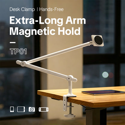 Swelix TP01 Adjustable Tablet Stand for Desk & Bed – Aluminum iPad Holder Arm with 360° Rotating Clamp, Fits 4.7"–13.5" Tablets & Phones