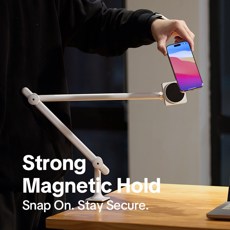 Swelix TP01 Adjustable Tablet Stand for Desk & Bed – Aluminum iPad Holder Arm with 360° Rotating Clamp, Fits 4.7"–13.5" Tablets & Phones