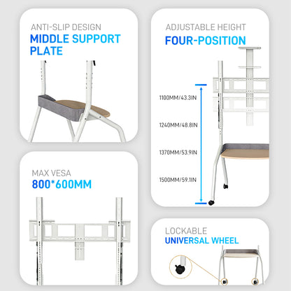 TC003 Universal Adjustable TV Floor Cart 32"-100" TVs