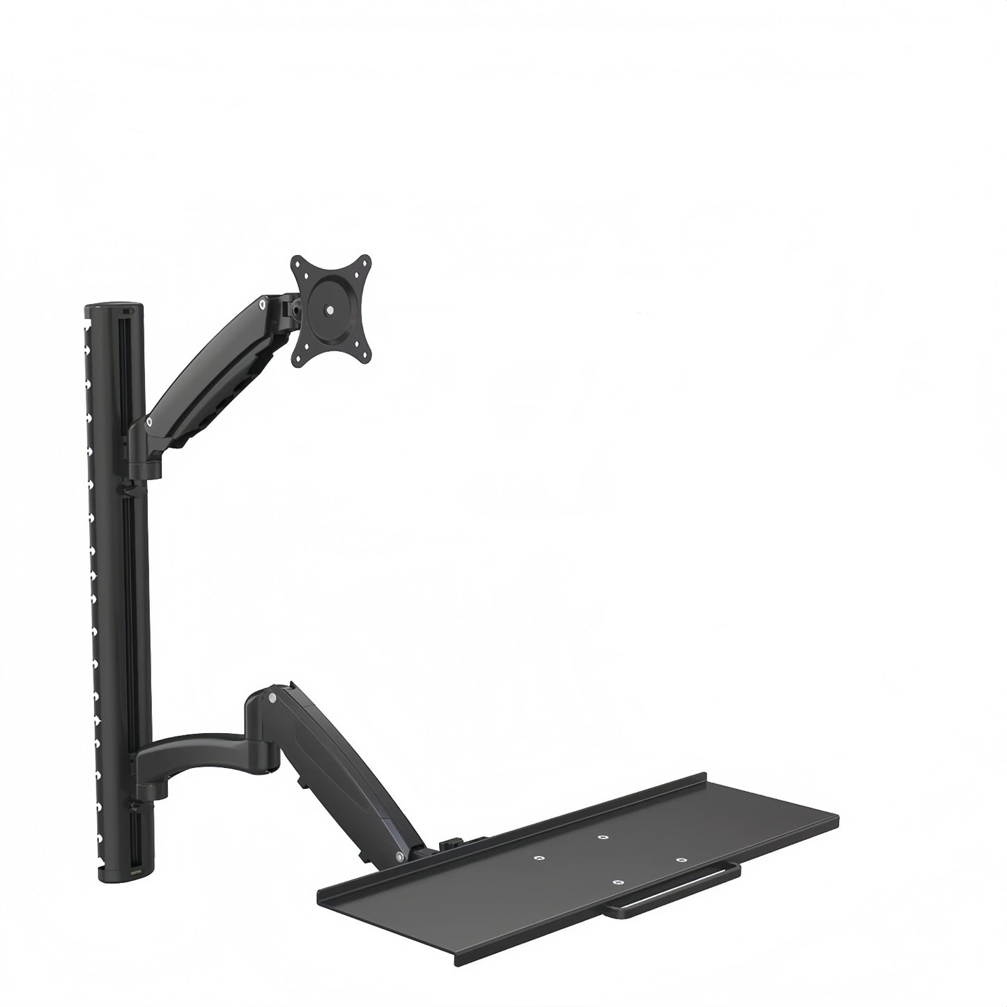 WS02 Adjustable Height Wall‑Mount Sit‑Stand Workstation with Mobile Tray