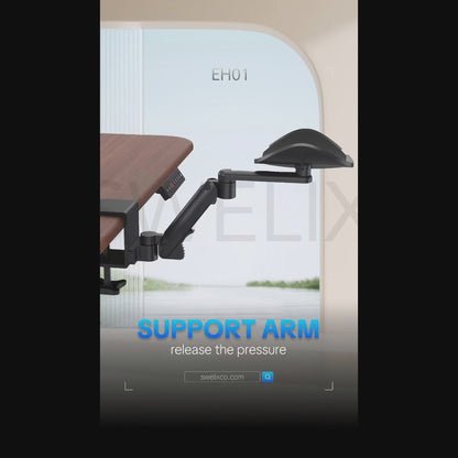 EH01 360° Height-Adjustable Arm Rest / Desk Arm Pad for Home Office Support